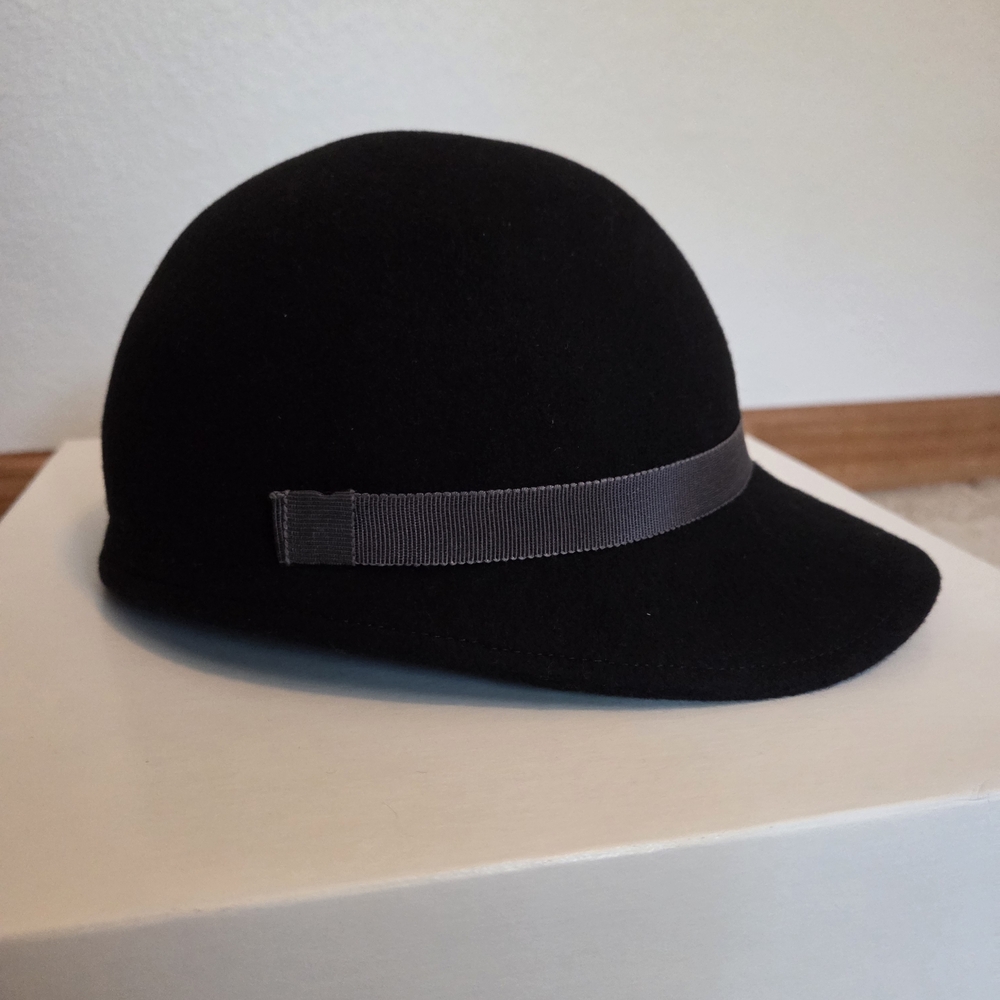 Black Hat with Gray Band
